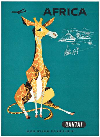 HARRY ROGERS (1929-2012).  QANTAS. Group of 5 posters. Circa 1960s. Each approximately 19½x14½ inches, 49½x37 cm.